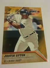 2016 Topps BUNT Jumbo 5x7 Justin Upton Tigers 190 Gold #’d 05/10 Physical Card