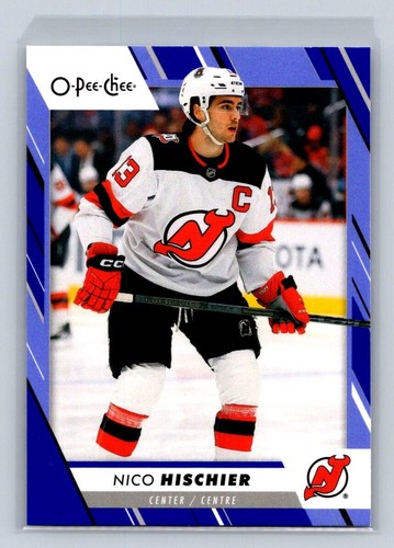 2023-24 O-Pee-Chee Blue Border #162 Nico Hischier New Jersey Devils Hockey Card - Picture 1 of 2