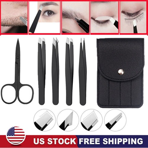 6Pcs Professional Tweezers Multi-Purpose Eyebrow Tweezers & Ingrown Facial Hair - 第 1/23 張圖片