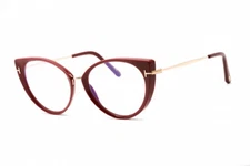TOM FORD FT5815-B 074 Shiny Fuchsia/Clear Blue Light Block 54mm Eyeglasses Ne...