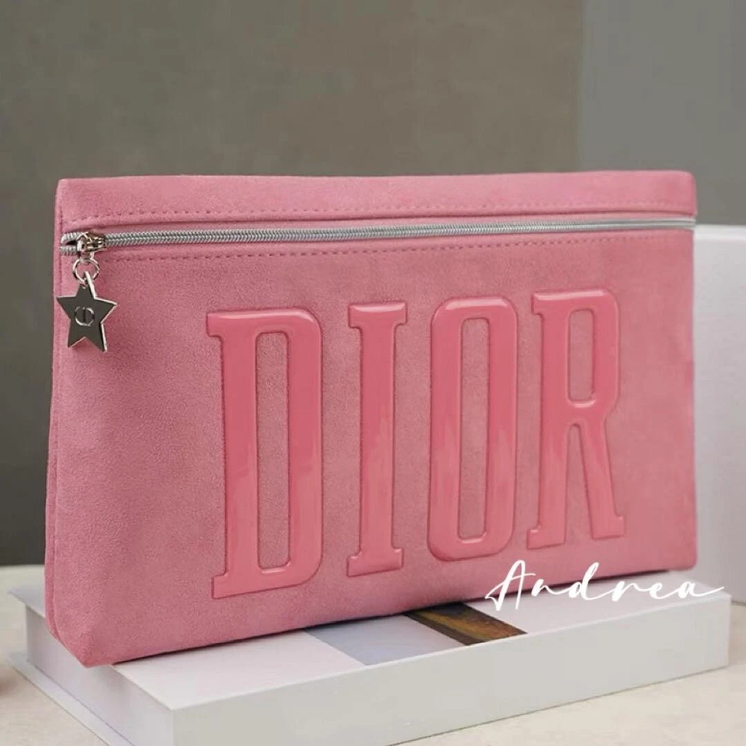 LIMITÉ JAPON Christian Dior Poch vanité logo ROSE 11 pouces charme étoile du JAPON