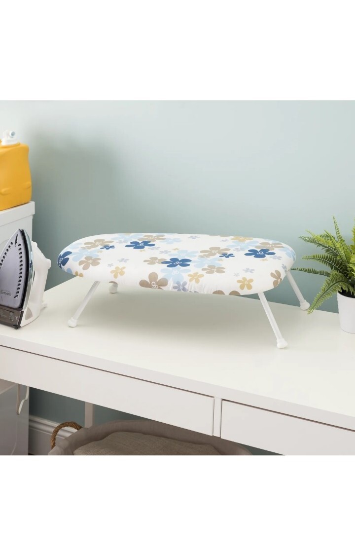 Sunbeam Tabletop Ironing Board w/ Floral Cover - Foldable for Limited Space-image