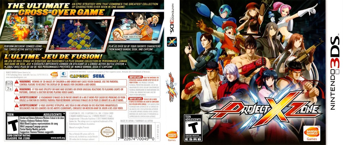 Project X Zone 3DS Spare Box Cover Art Work Only | eBay