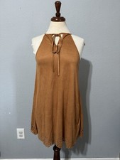 SHEIN Women Brown Fit and Flare Sleeveless Short Casual Dress Size M