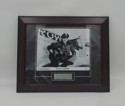 P-51 Mustang Old Crow USAF WW2 Photo Signed Bud Anderson Metal Skin COA #146