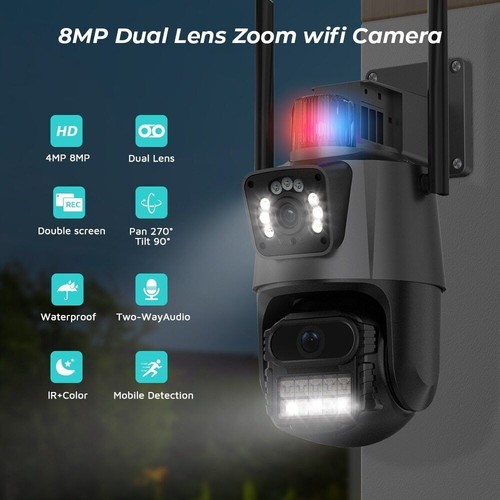 8MP 4K Wireless IP Camera WIFI Outdoor CCTV PTZ Smart Home Security IR Cam IP66 - Picture 3 of 19