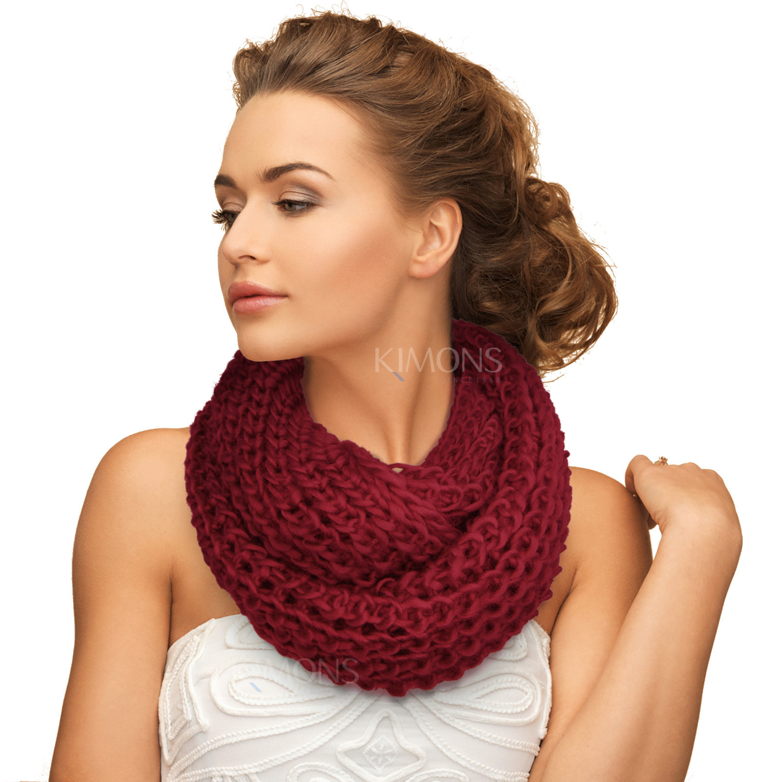 Knit Infinity Scarf Circle Loop Cable Cowl Neck Long Shawl Winter ...