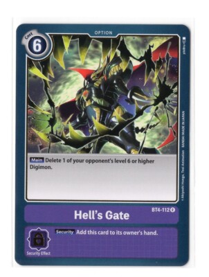 Digimon Card - (NM) Hell's Gate BT4-112 - Bandai Rare