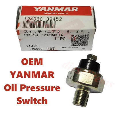 Yanmar Oil Pressure Switch 124060-39452 for 1GM 2GM 3GM 2QM15 4JH3E 3JH3 4LH - Image 1 of 4