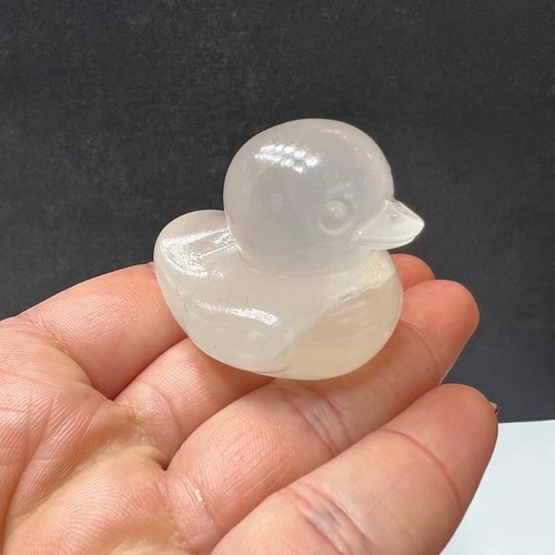 Teschio di anatra giada afgana naturale intagliato a mano cristallo di quarzo guarigione 1pz - Foto 5 di 5