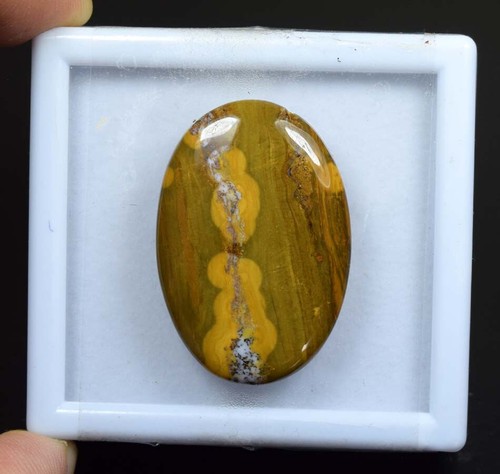 Piedra preciosa suelta cabujón ovalado jaspe marino 100 % natural 47,60 quilates para colgante - Imagen 3 de 3