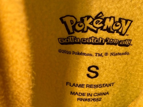 Pokemon Pikachu Hooded Union Suit One Piece Pajamas Youth Size Small Long Sleeve - Picture 4 of 5