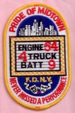 New York City Fire Dept Engine 54 Ladder 4 Battalion 9 Patch Midtown New York City Fire Dept Engine 54 Ladder 4 Battalion 9 Patch Midtown
