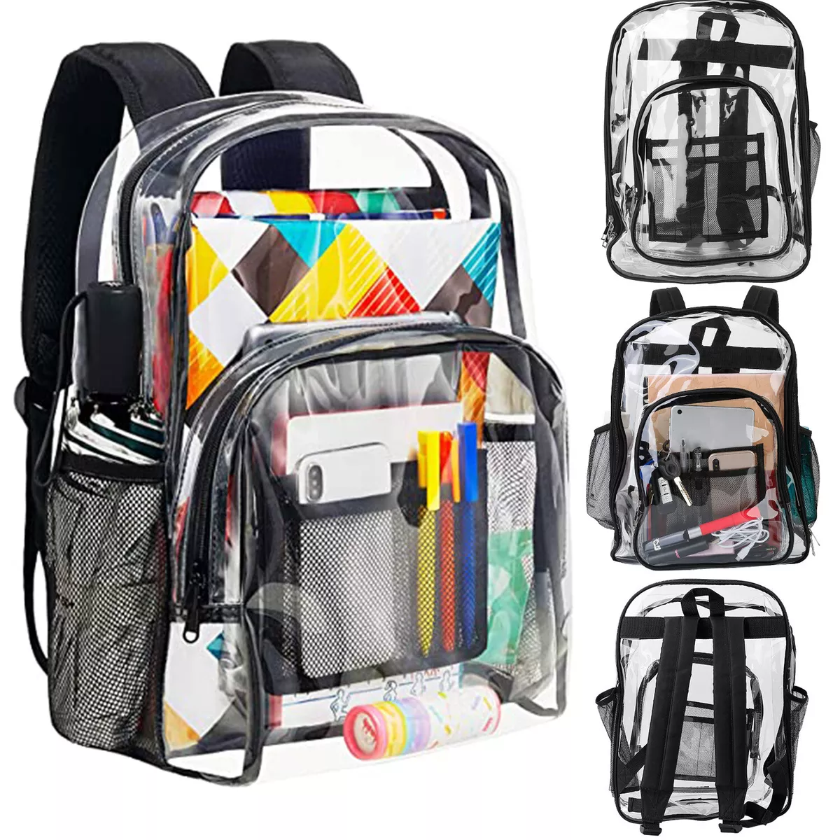 20L Clear Backpack Heavy Duty Transparent BookBag Waterproof PVC