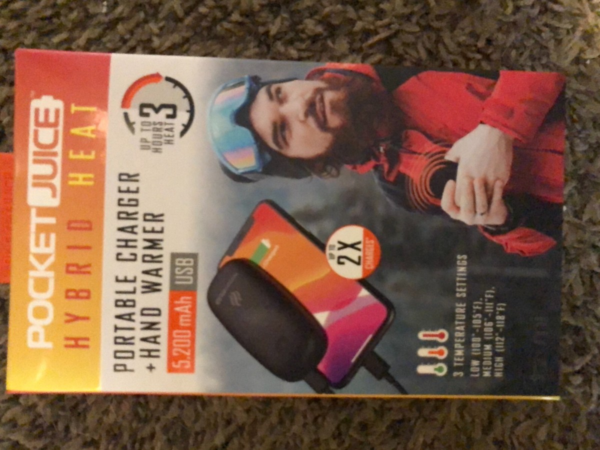 Tzumi Pocket Juice Hybrid Heat Portable Charger Hand Warmer 7660