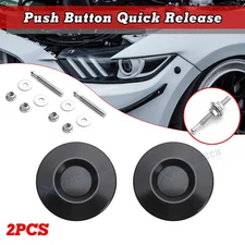 2pcs Universal Black Bumper Push Button Quick Release Latch Fasteners Lock Clip