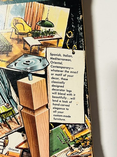 4 Vintage MCM Gerber 14” Unfinished Wood Square Tapered Furniture Legs DIY NIB - Picture 7 of 14
