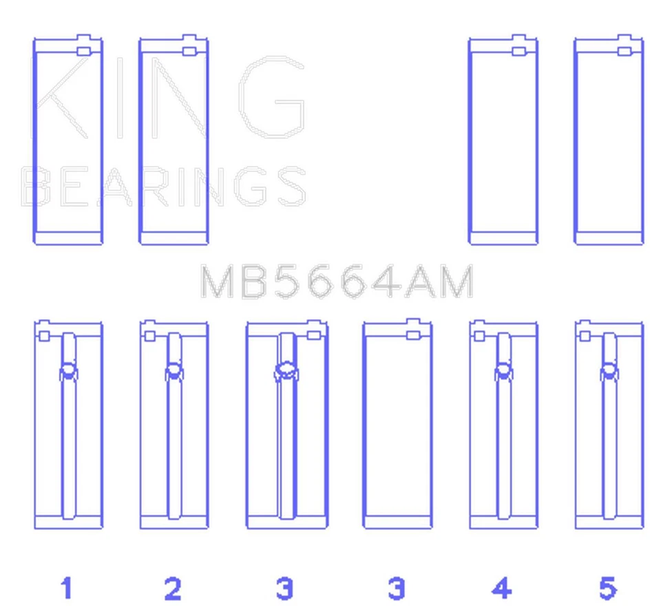 Juego de rodamientos principales King Engine MB5664AM PARA NISSAN QR25DE Foto 4 de 4