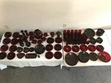 Vintage red glass 132 piece collection