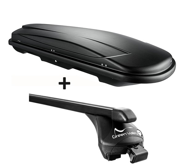 Skibox Schwarz Vdp JUXT600 Lit + RelingträGer FüR Seat Ateca Ab 16 Bis Offen-image
