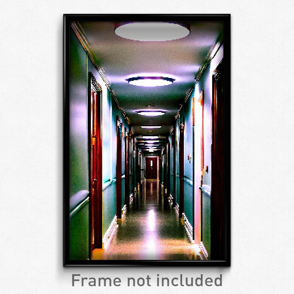 Pixel Art Poster - Adorable Hallway (8 Bit Psychedelic Trippy Video Game Print)