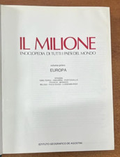 IL MILIONE - ENCICLOPEDIA DI TUTTI I PAESI DEL MONDO VOLUME PRIMO