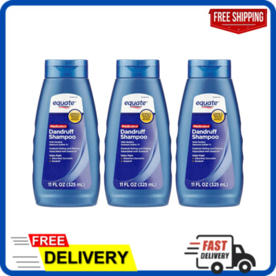 (3 PACK) Equate Medicated Dandruff Shampoo with Selenium Sulfide 1%, 11 fl oz