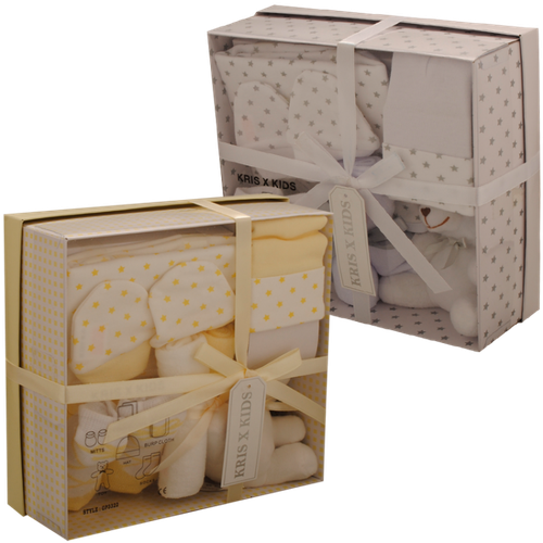 New Baby 7 Piece Gift Set Boxed Pink Blue White Lemon 03 Months 100 Cotton eBay