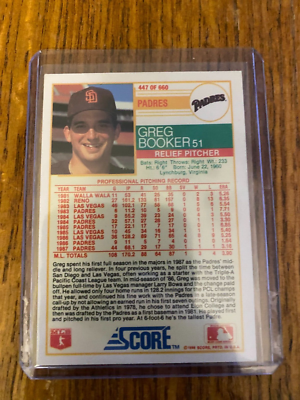 1988 Score #447 Greg Booker | eBay