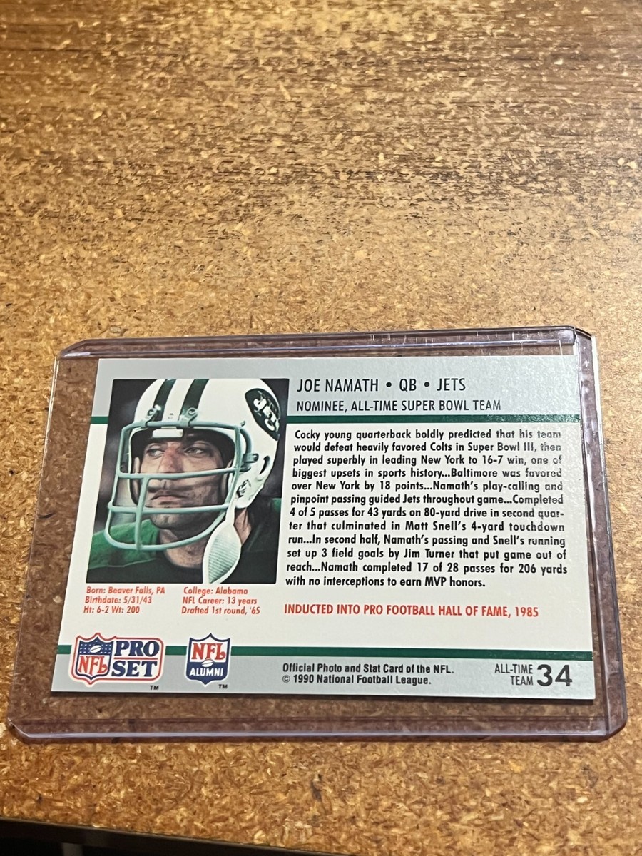 1990 Pro Set Football Super Bowl Supermen # 34 Joe Namath Jets | eBay