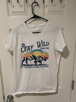 Stay Wild Roam Free Be The Buffalo Charge The Storm Graphic T-Shirt