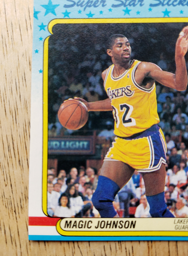 Fleer Basketball Super Star Sticker Magic Johnson Card #6/11 L.A Lakers H.O.F. - Picture 8 of 10