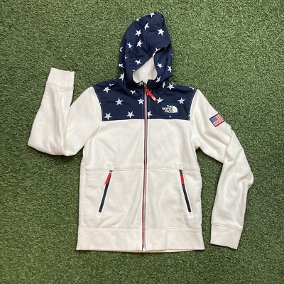 The North Face Sweater Girls L (14/16) US Flag Zip Up Patriotic US Hoodie 