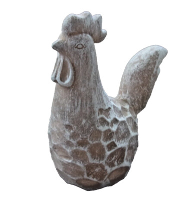 Latex rooster chicken mold plaster cement hen rubber mould 5.25'' x 2.25 '' x 4''