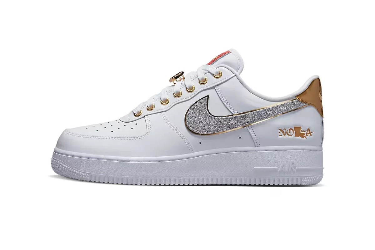 NIKE dz5425 100 エアフォース　1 Nike Air Force 1 NOLA White Metallic Gold DZ5425-100 Men's