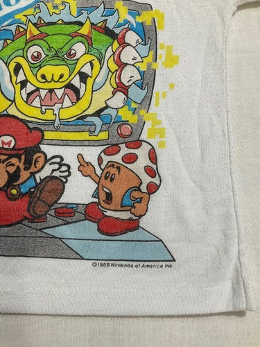 RARE VTG 80s Kids Nintendo Mario Bowser Toad 1989 shirt Single Stitch 3T Wormser - Picture 3 of 9