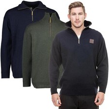 Swanndri Mariner Zip Neck Sweater Navy Blue Olive Green Small Med Large XL XXL