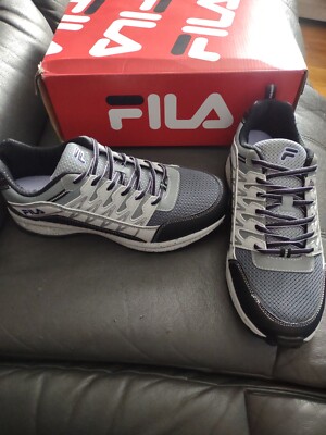 New women's fila evergrand tr 21.5 trail running shoes size 12 gray/black/silver