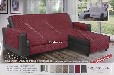 Salvadivano DESIDERI Con Penisola Reversibile – Copridivano Idrorepellente E Antimacchia – Grigio, Adatto A Divani 2 Posti + Penisola 70 Cm