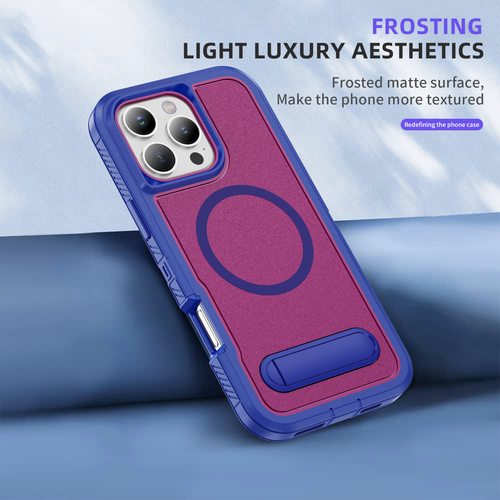 For iPhone 16Pro Max 15 14 13 12 11 Magnetic Matte Foldable Stand Hard Back Case - Picture 15 of 59
