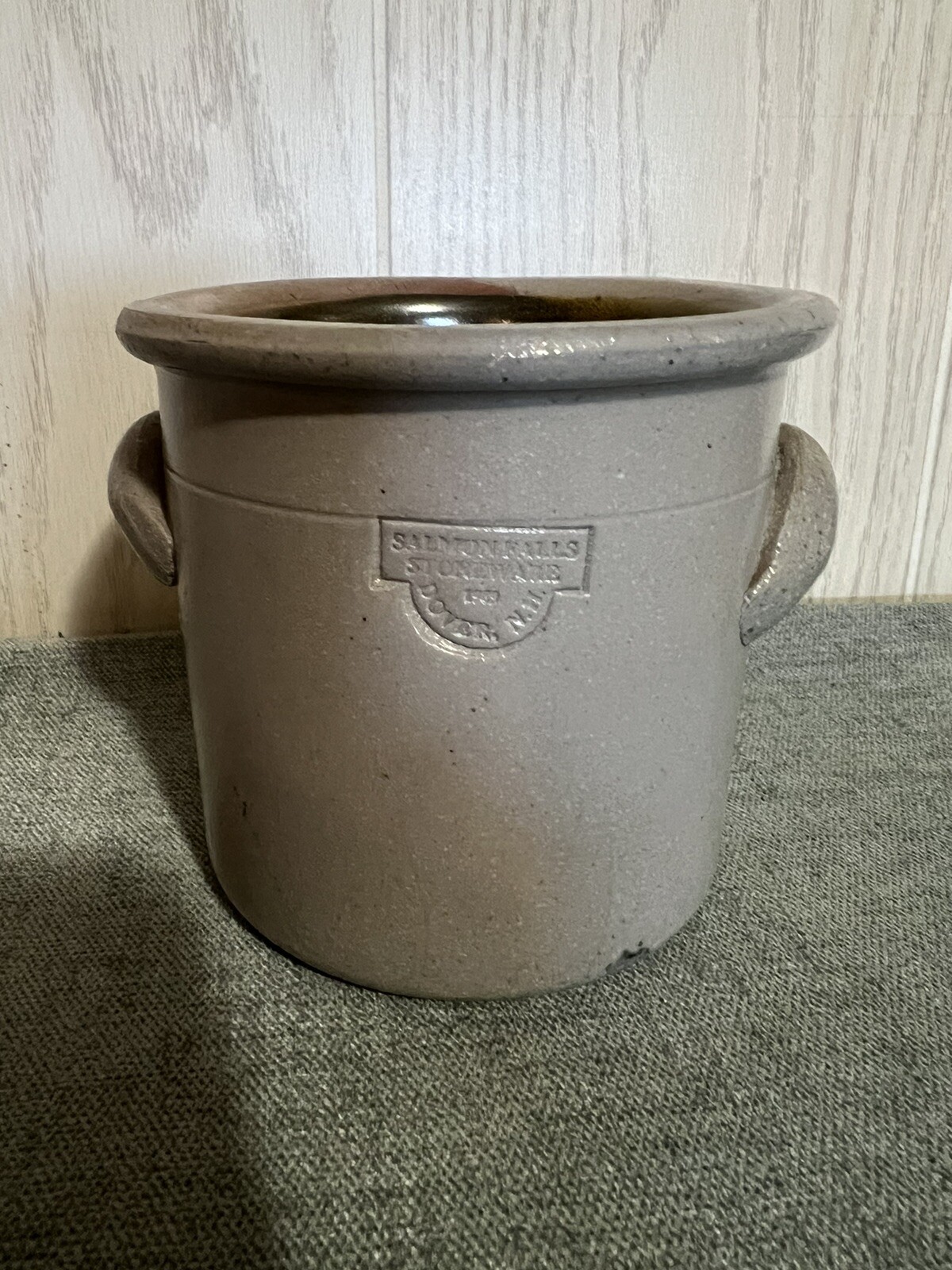 Salmon Falls Dover NH stoneware saltglaze blue flower design 4.5” eBay