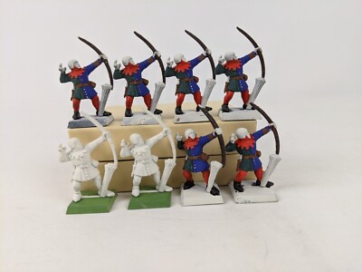 Warhammer Fantasy Battle WFB Bretonnian Archers Plastic x 8 Partially Painted