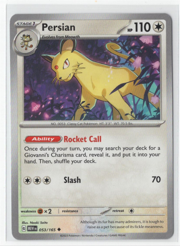 Pokemon Scarlet & Violet 151 - 053/165 Persian