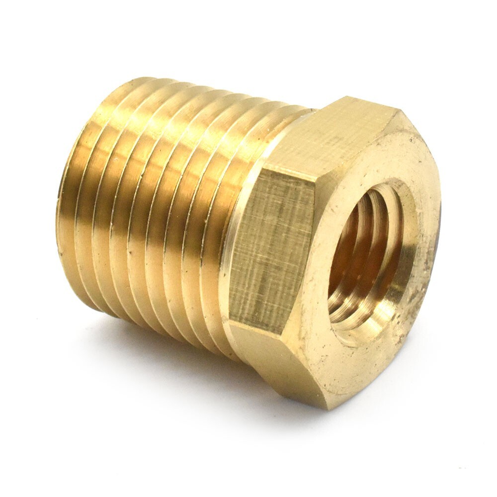 1/2" NPT Male x 1/4" NPT Female Brass Hex Bushing - FB804