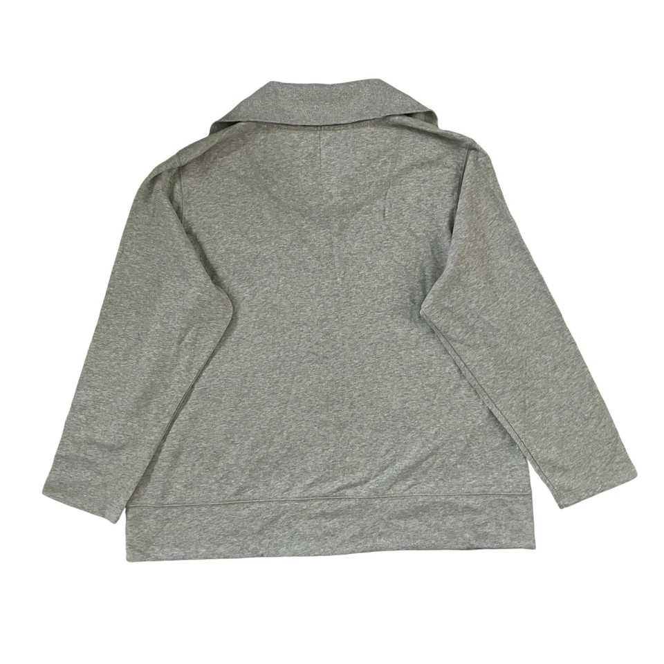 Chaqueta Liz Claiborne Mujer 2X Gris Tejida Hilo Plateado Cremallera Completa Exterior Gorpcore Foto 4 de 4
