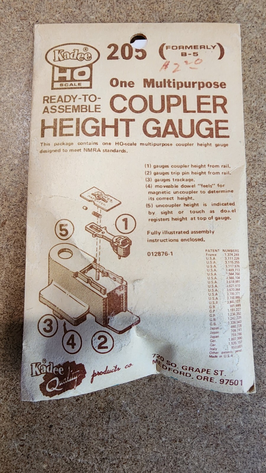Kadee HO Coupler Height Gauge 205 eBay