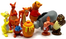 WINNIE THE POOH 9 Figure Play Set DISNEY PVC TOY Owl EEYORE Kanga ROO Honey Pot!