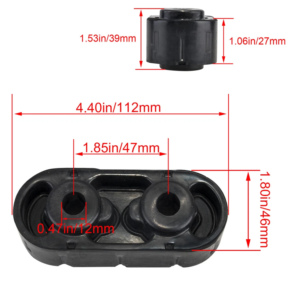 15092802 Tubo de escape Silenciador Suspensión Aislador Par para Chevy GMC Cadillac Foto 3 de 4