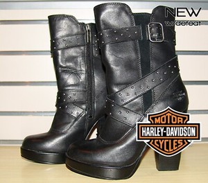 high heel biker boots