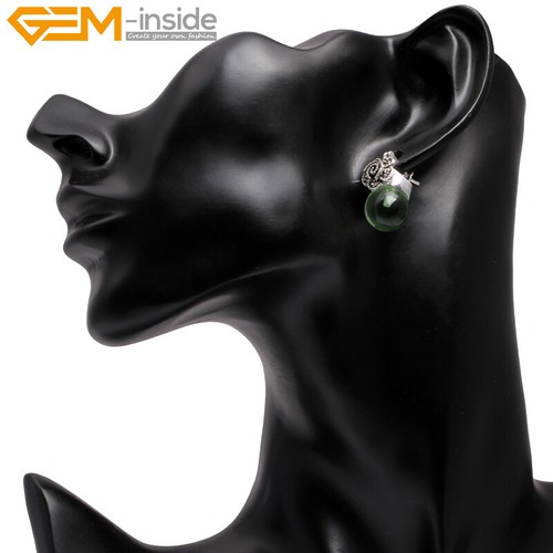 Pendientes de piedra arenisca perla blanca flor plata marcasita cuentas encanto - Imagen 31 de 48
